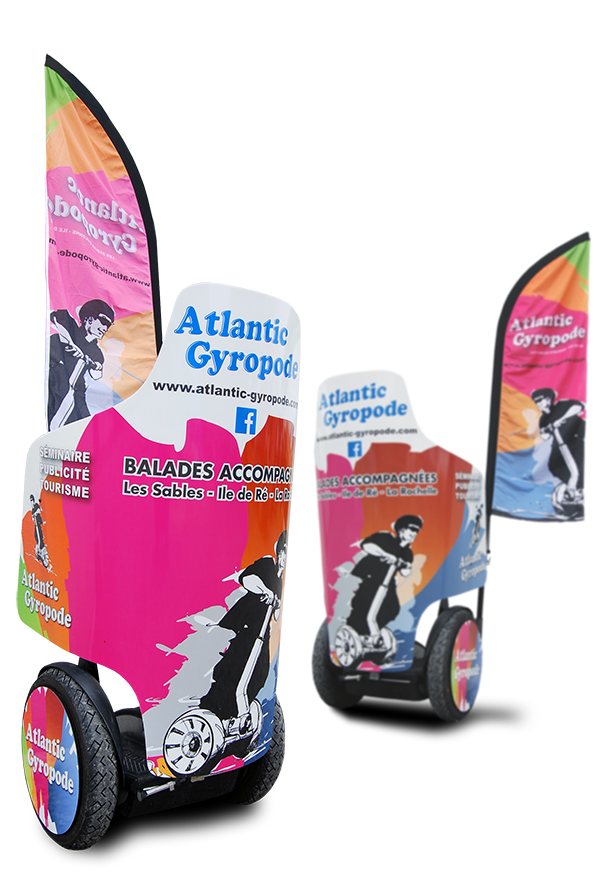 Communication visuelle sur SEGWAY - Street marketing - ATLANTIC GYROPODE - Montage